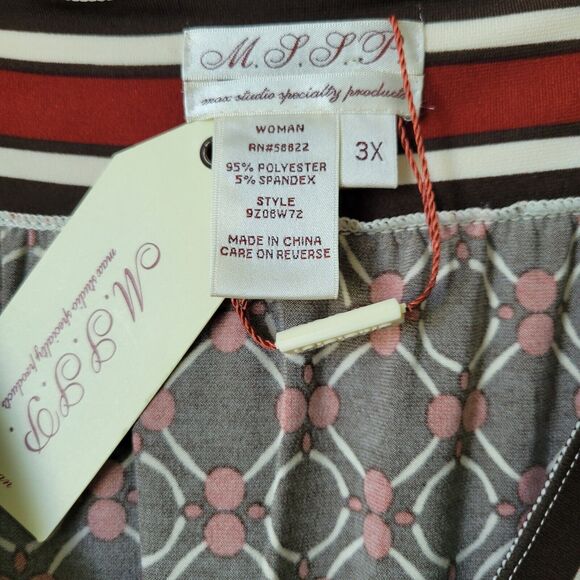 MSSP Max Studio Specialty Products NWT Brown V-Neck Long Sleeve Tunic Plus 3X - Picture 5 of 5